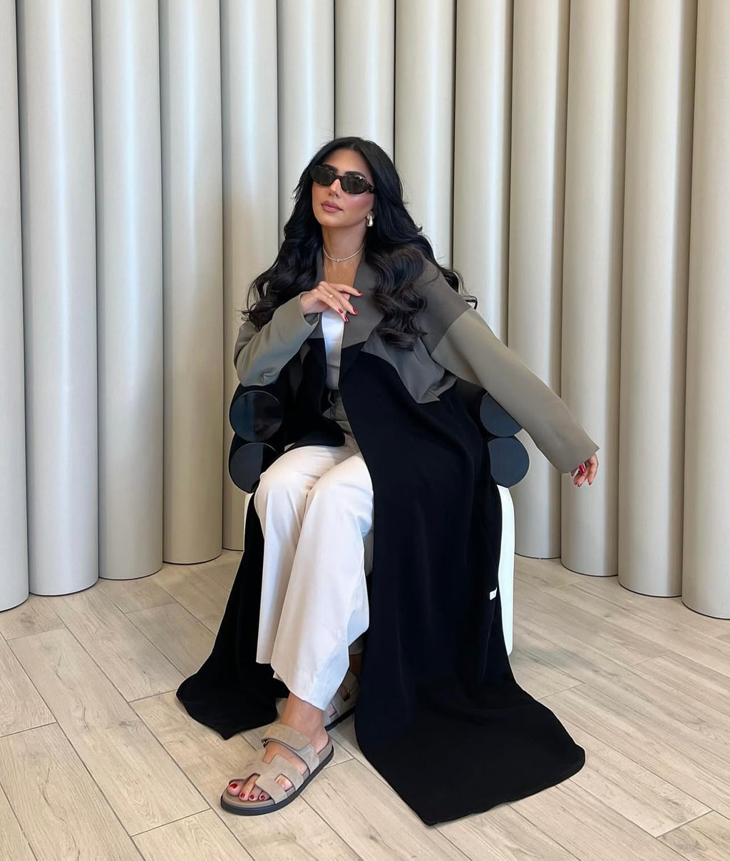 Olive Green Shades In Blazer Abaya