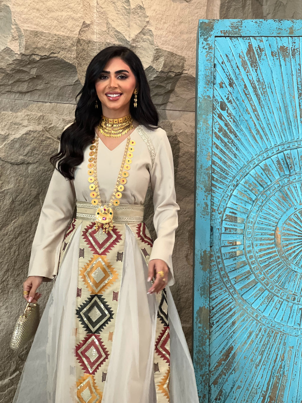 Linnen White Jalabeya With Wrap Skirt