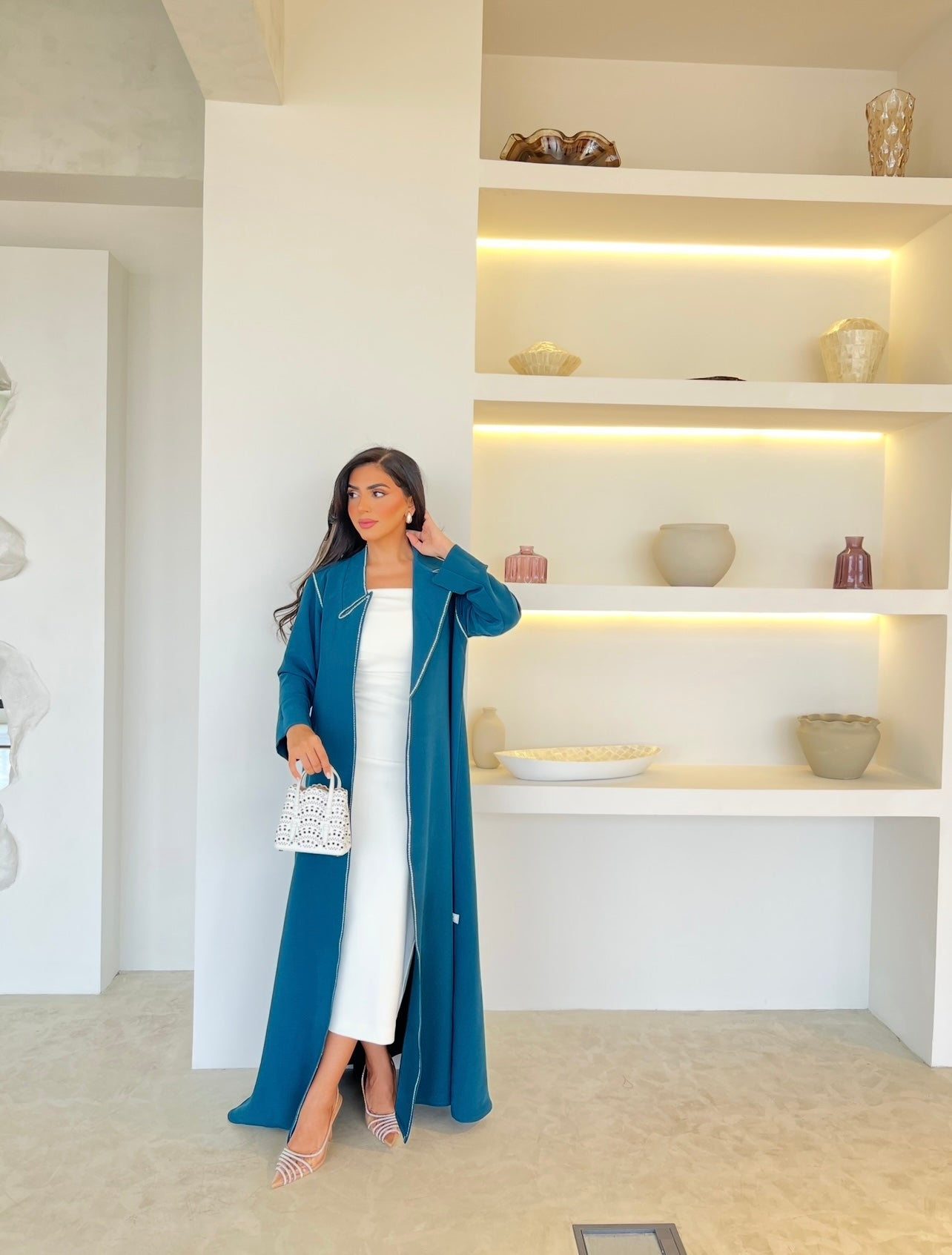 Turquoise Embroidery Abaya