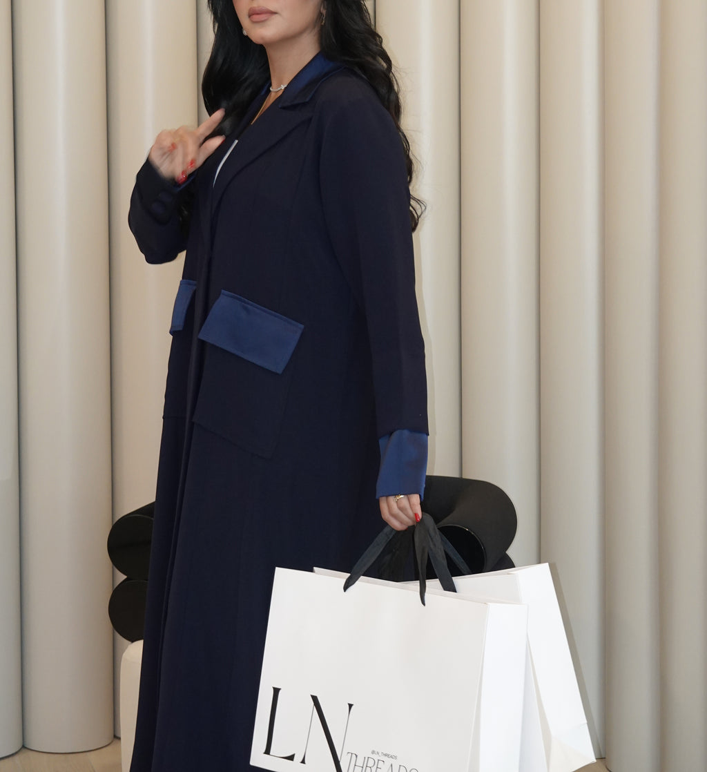 Navy Blue Blazer Abaya