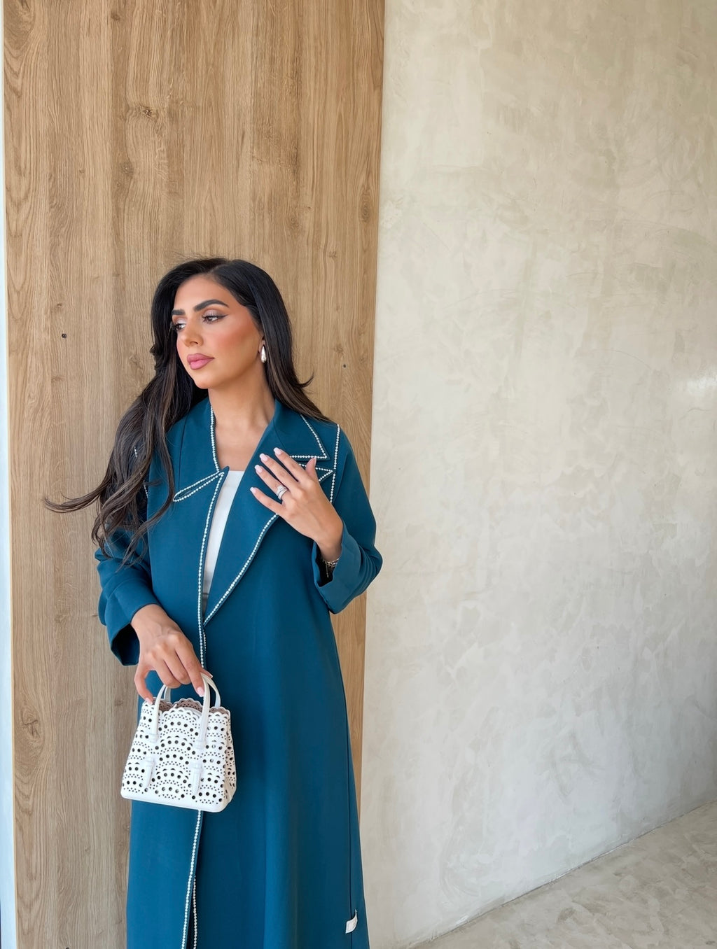 Turquoise Embroidery Abaya