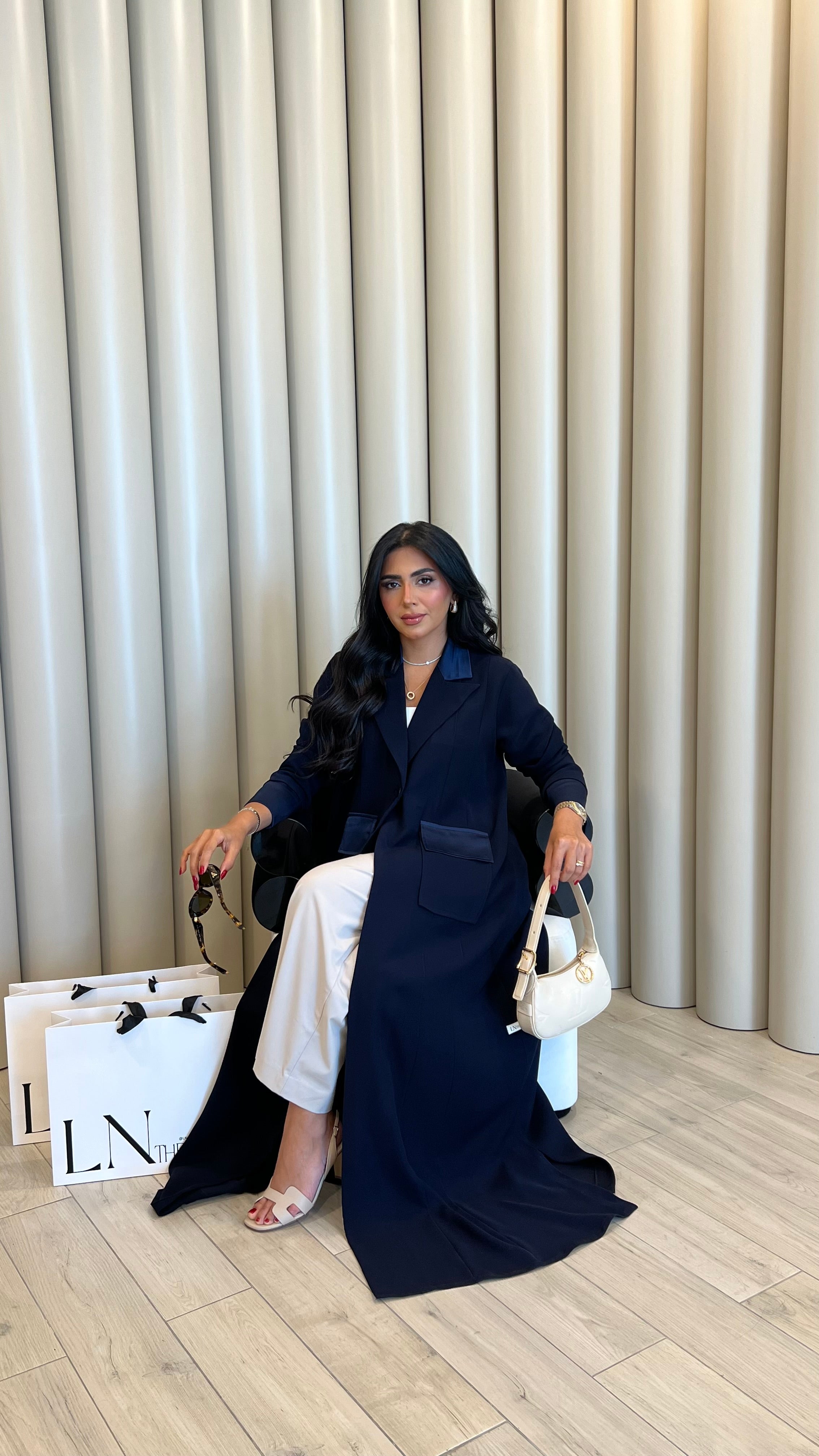 Navy Blue Blazer Abaya