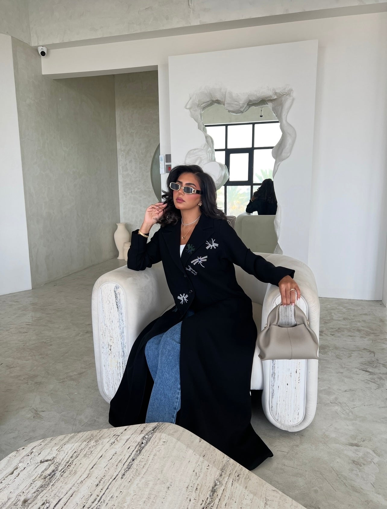 Black Crepe With Embroidery Abaya