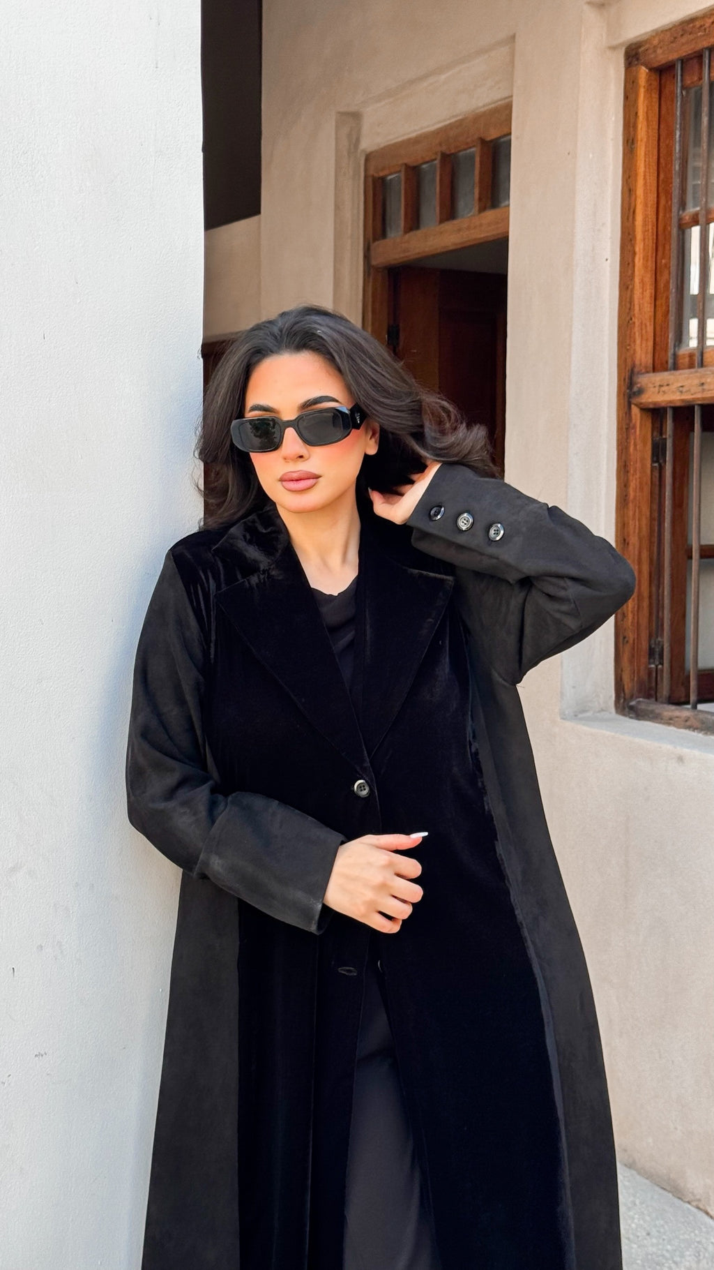 Black Velvet With Shamwa Abaya