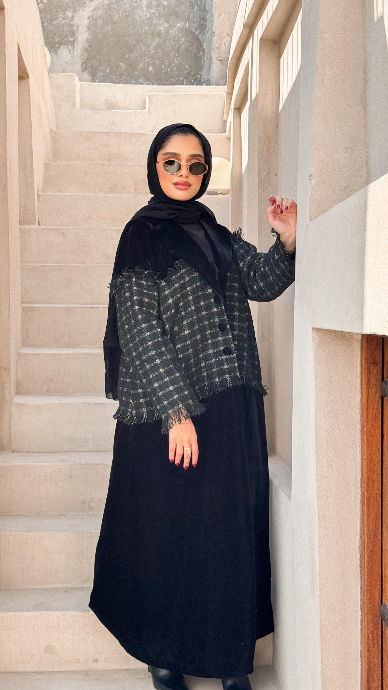 Velvet With Wool Black Abaya