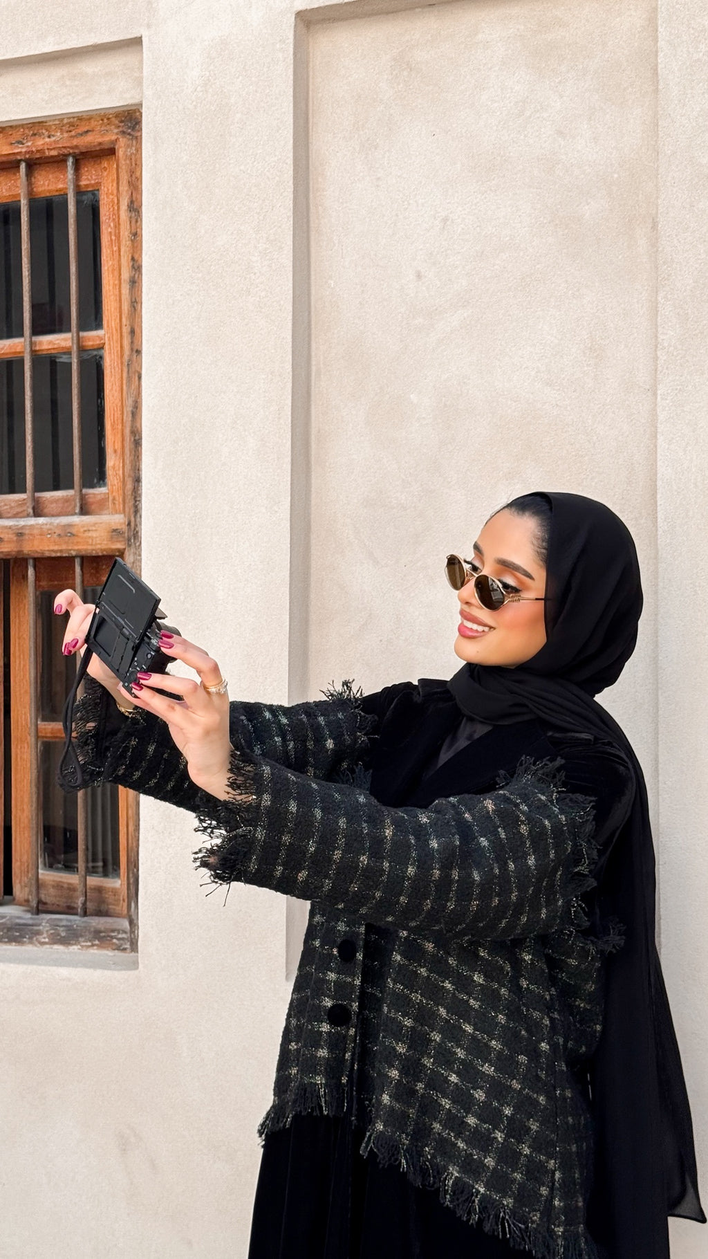 Velvet With Wool Black Abaya