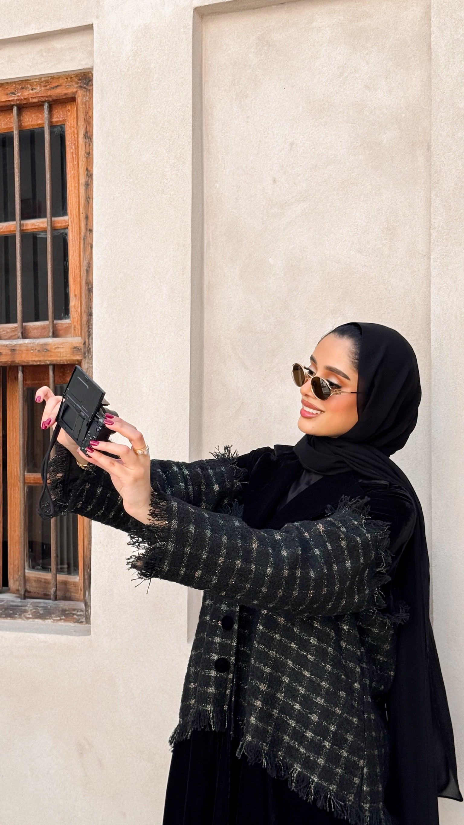 Velvet With Wool Black Abaya