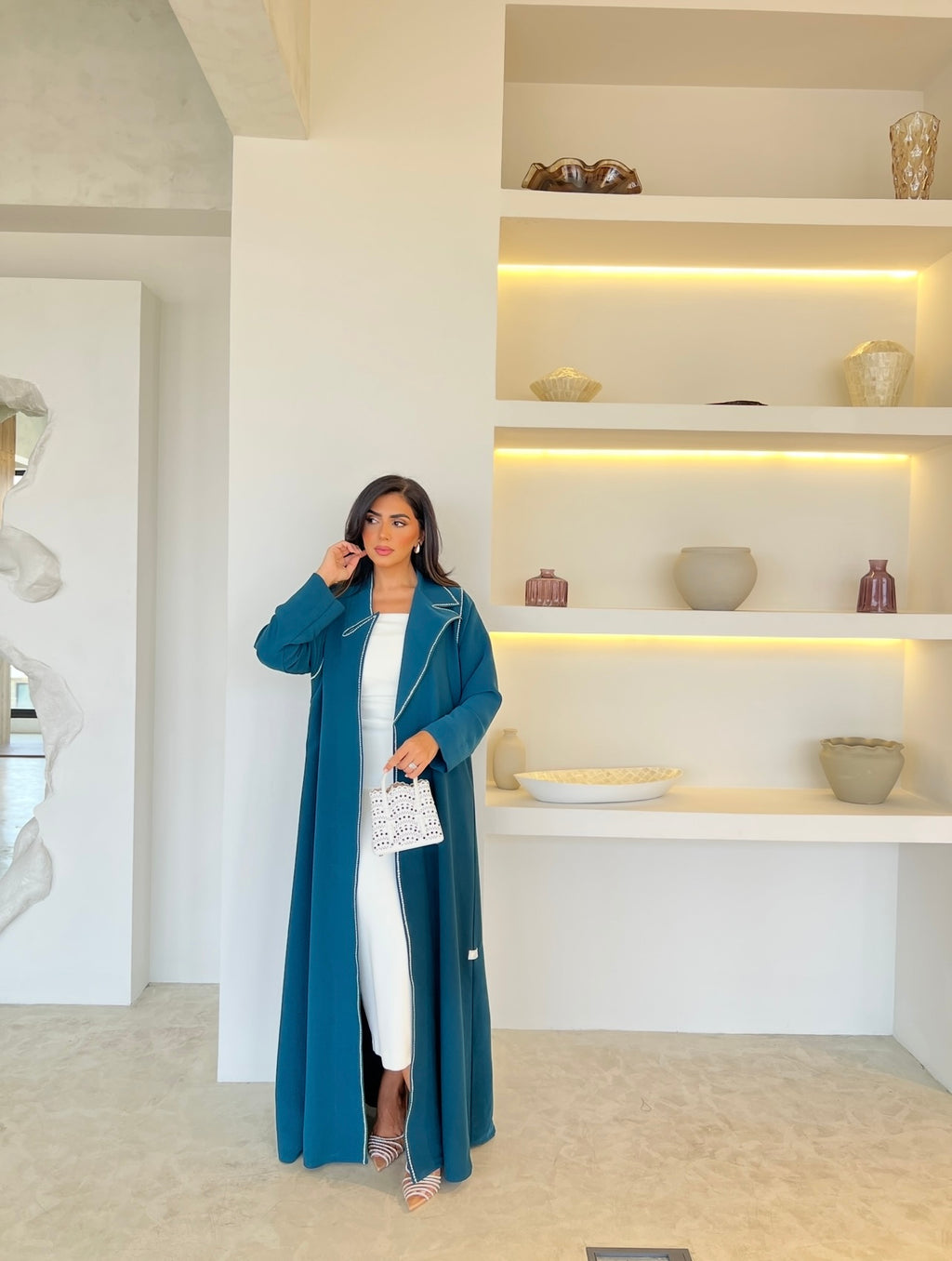 Turquoise Embroidery Abaya