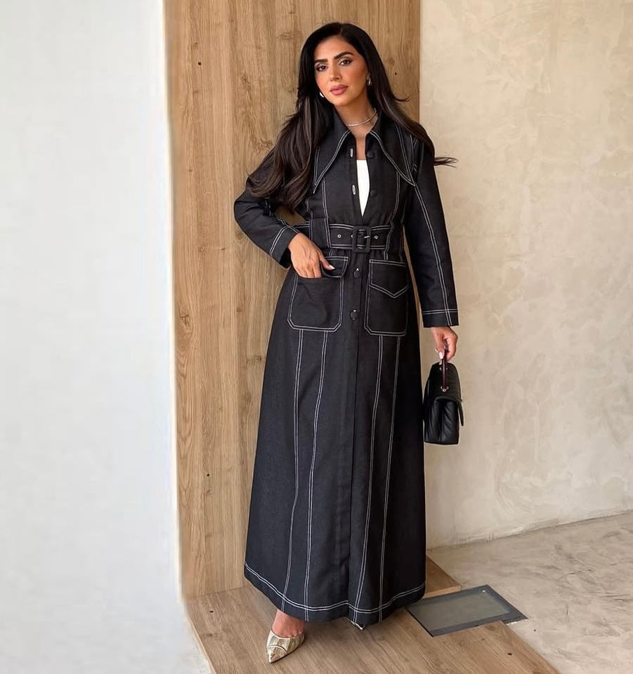 Jeans With Belt Abaya