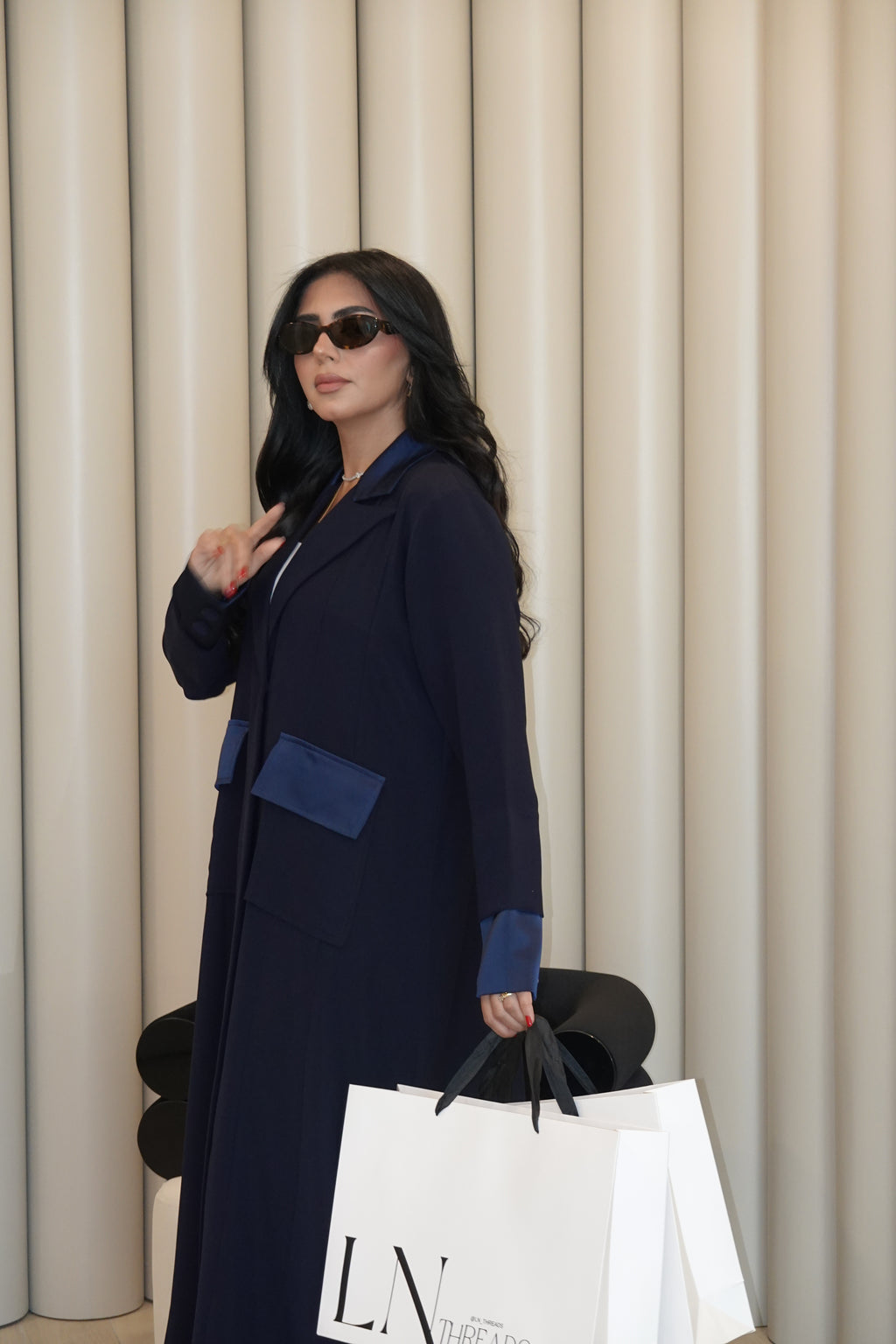 Navy Blue Blazer Abaya