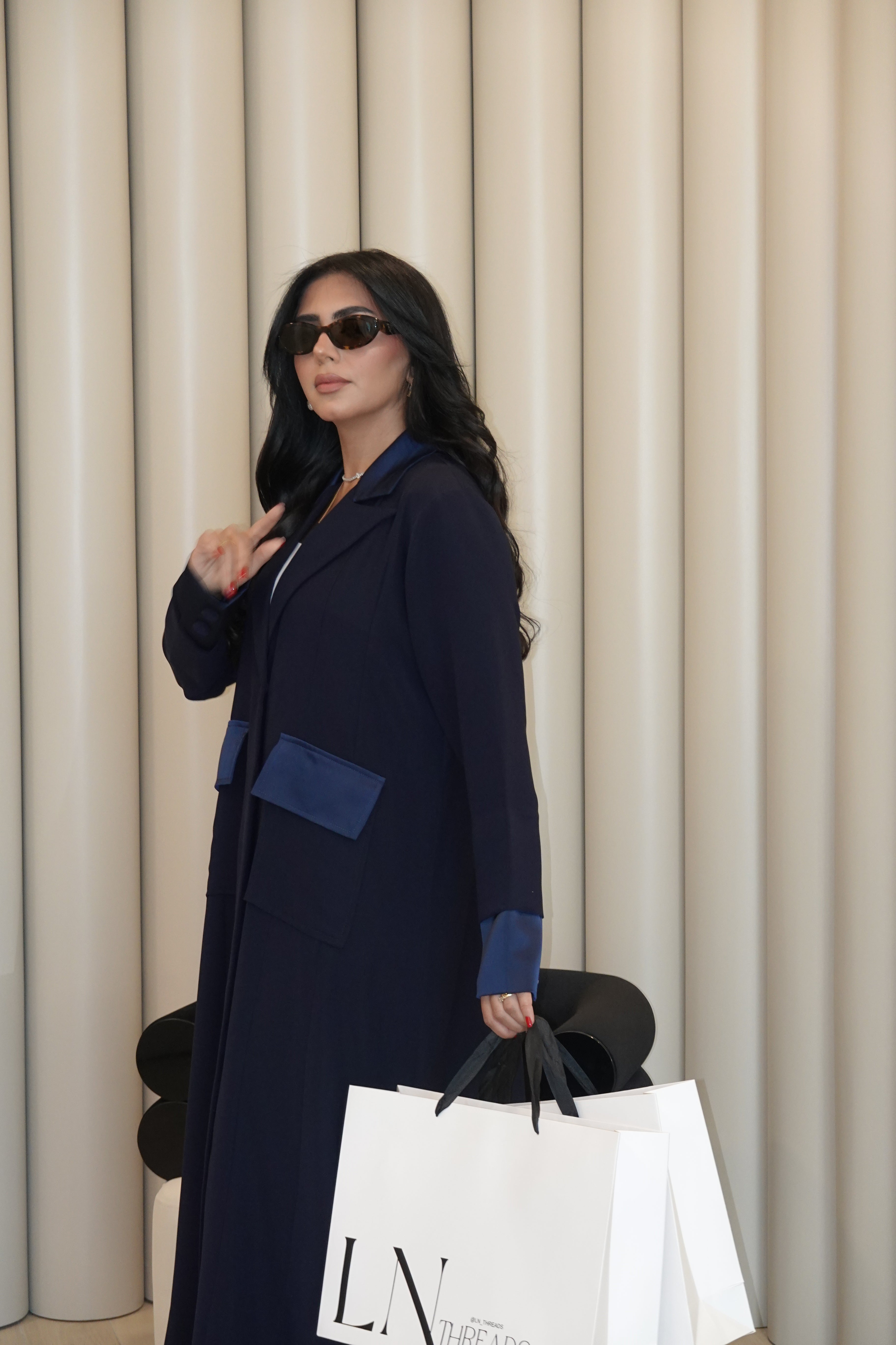 Navy Blue Blazer Abaya