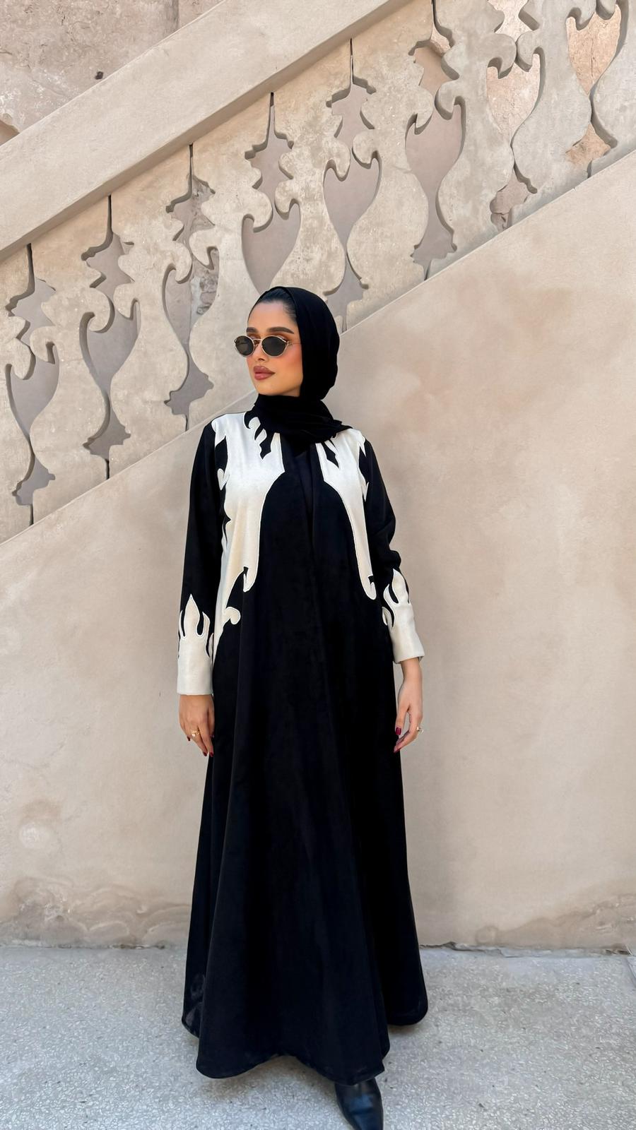 Black & White Winter Abaya