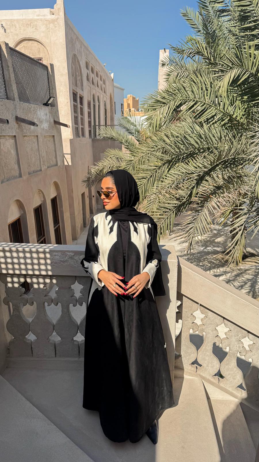Black & White Winter Abaya