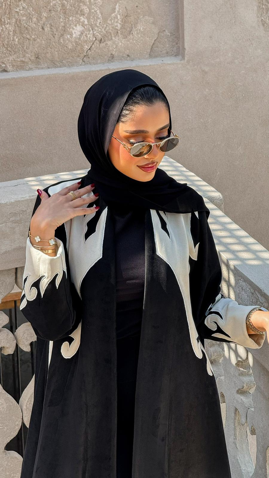 Black & White Winter Abaya